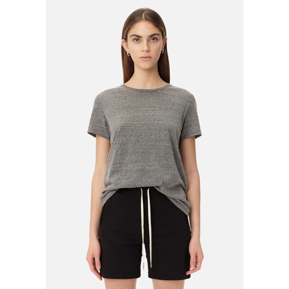 John Elliott Women's Relaxed Jersey Tee T-Shirt in Heather Grey - Picture 1 of 5